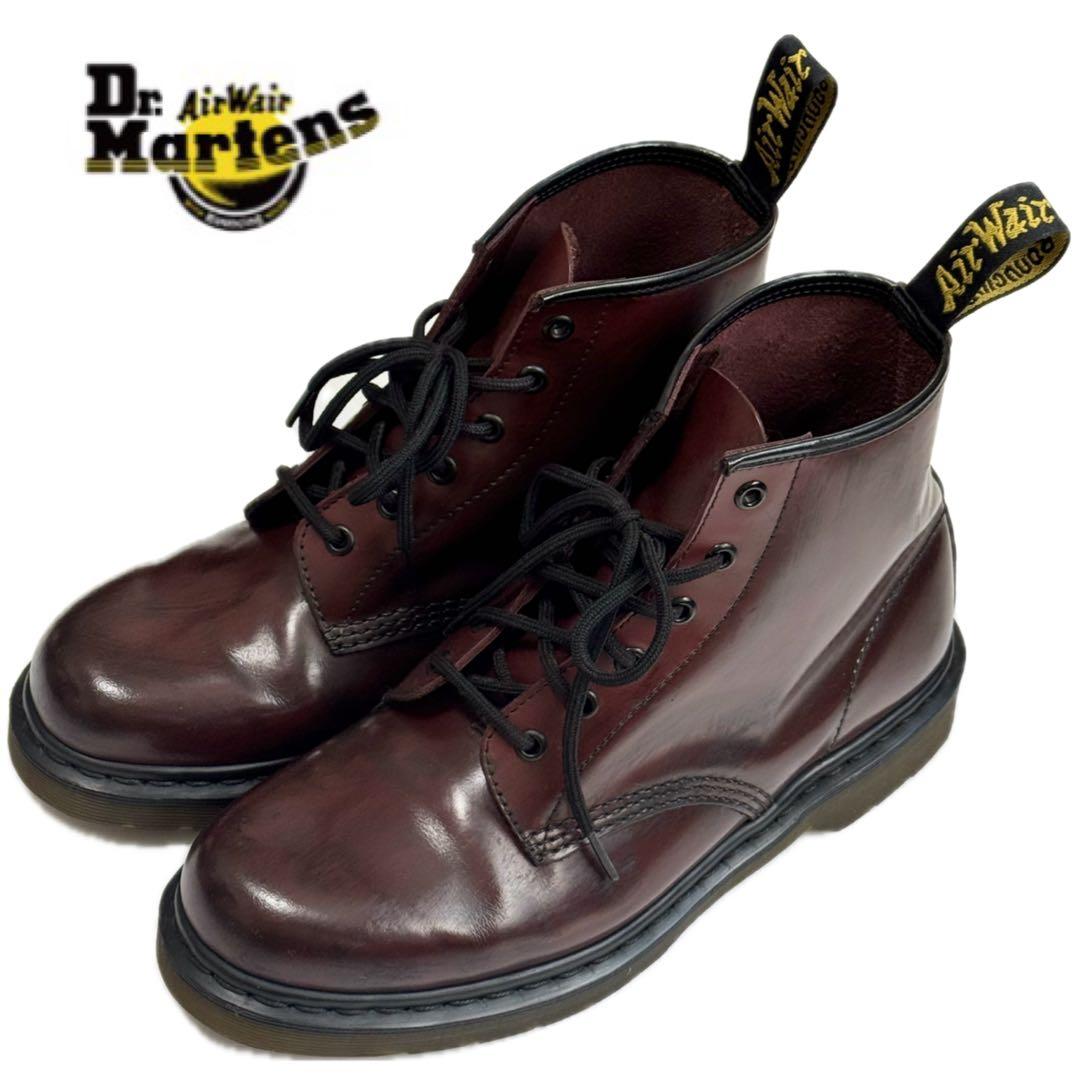 Dr. Martensドクターマーチン 6ホールブーツ UK8 チェリーレッド 英国製 DR.MARTENSドクターマーチン キャップトゥ 6ホールブーツ