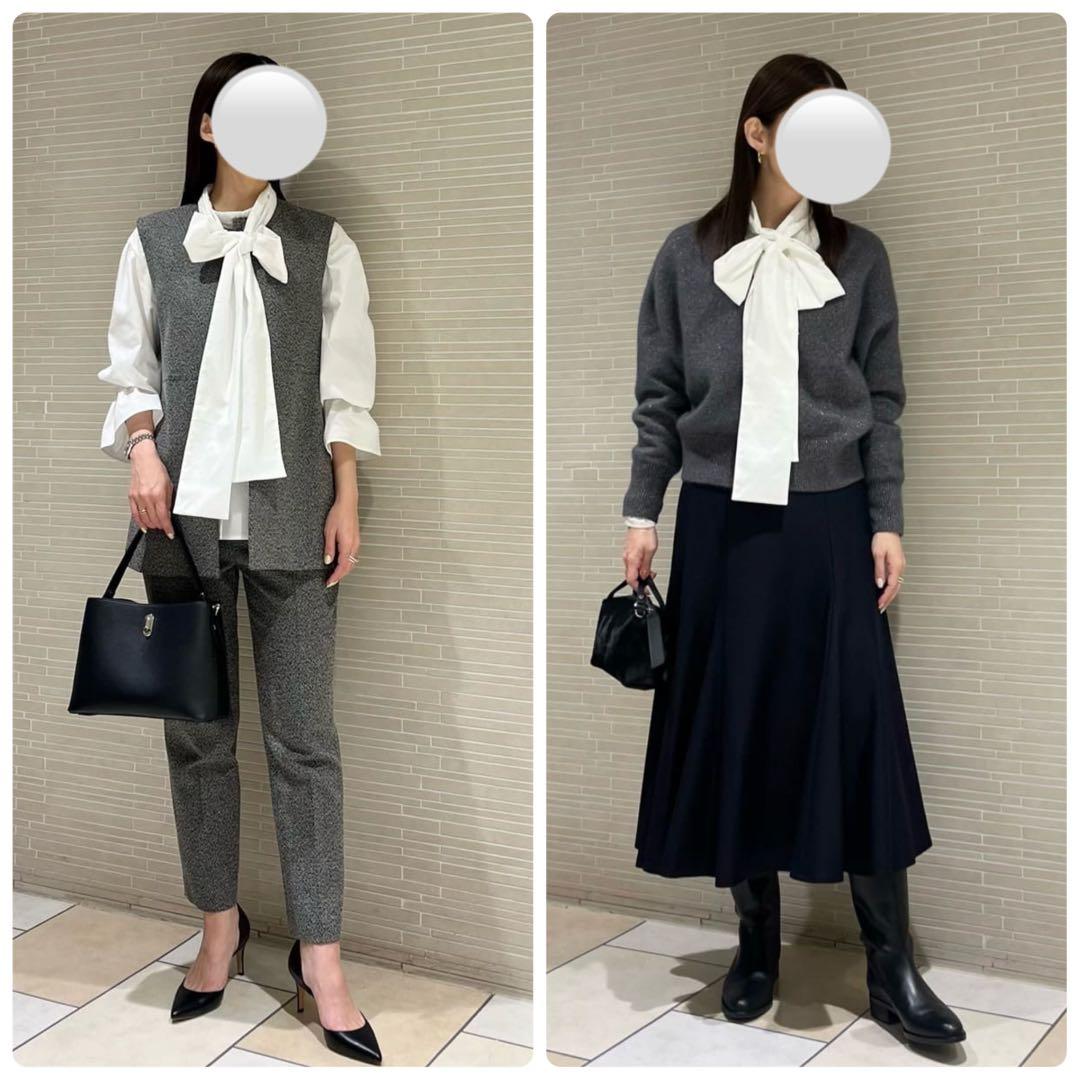 24AW ユナイテッドアローズ 1,9万円 ボウタイドットフレアスリーブ