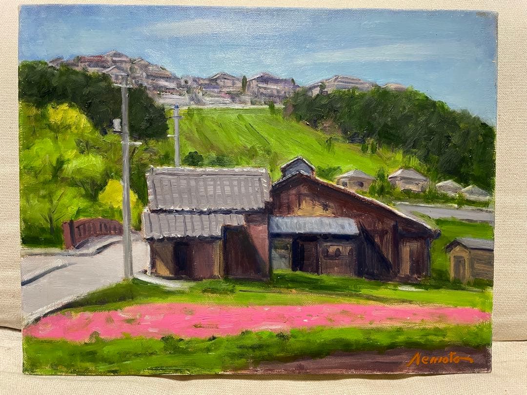 桜の女 P8 油彩画 人物画 絵画