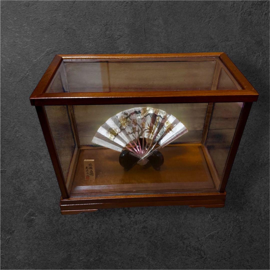 激安オークション！武比古純銀 扇子 四寸五分 銀製 飾り扇松竹梅共箱