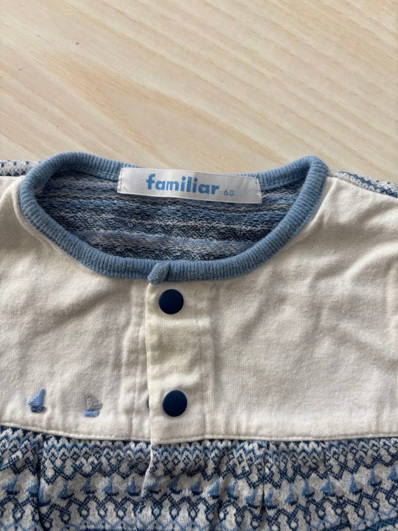 familiar ボタン付きロンパース 60cm - メルカリ