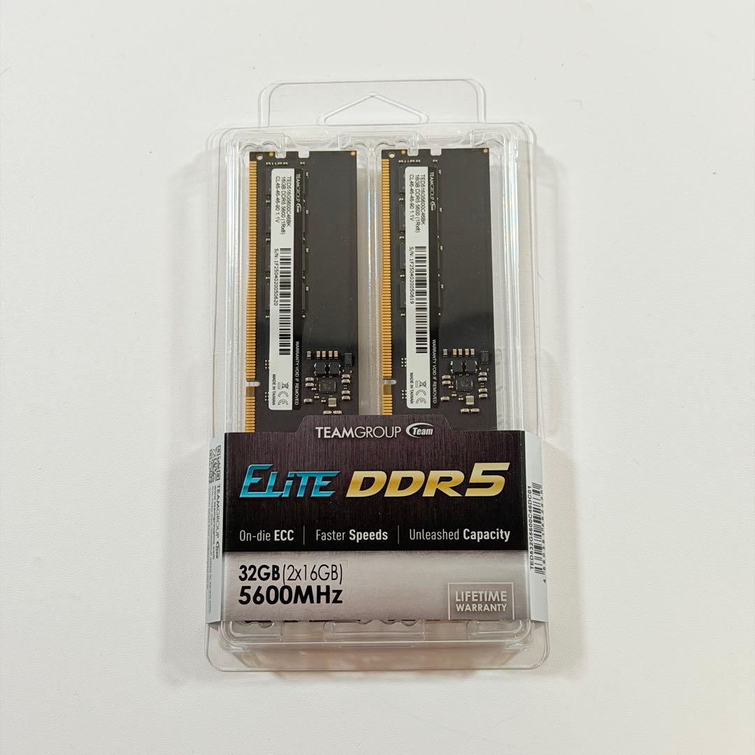 【新品未開封】Team DDR5-5600 32GBメモリ（16GBx2） ELITE DDR5 LAPTOP MEMORY 32GB(1x32GB) 5600MHz CL46 - TEAMGROUOP