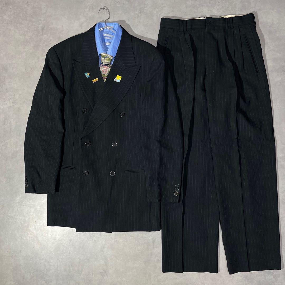 [F.097]【vintage】 セットアップ ダブル　ピンズ　ネクタイ F.097]【vintage】 セットアップ ダブル ピンズ ネクタイ F.097