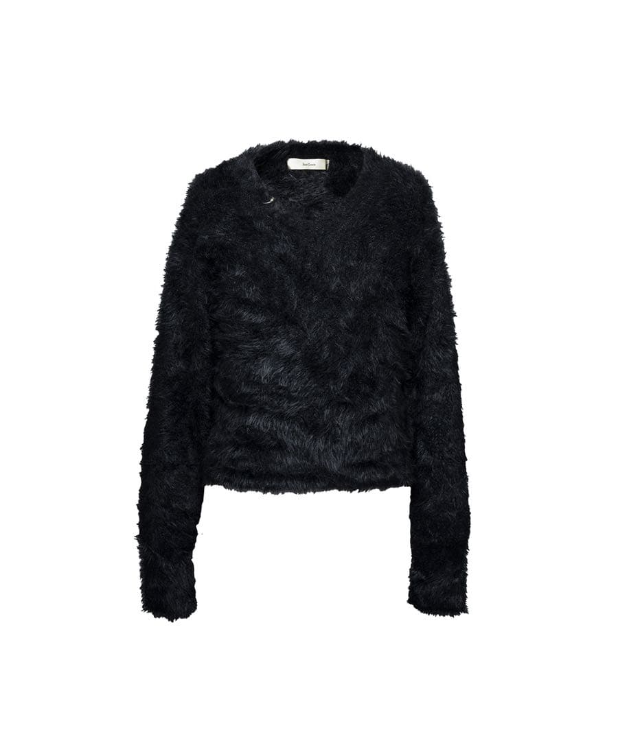ジェントルイス Neck Pierce Shaggy Knit M ブラック Neck Pierce Shaggy Knit – Jent Louis