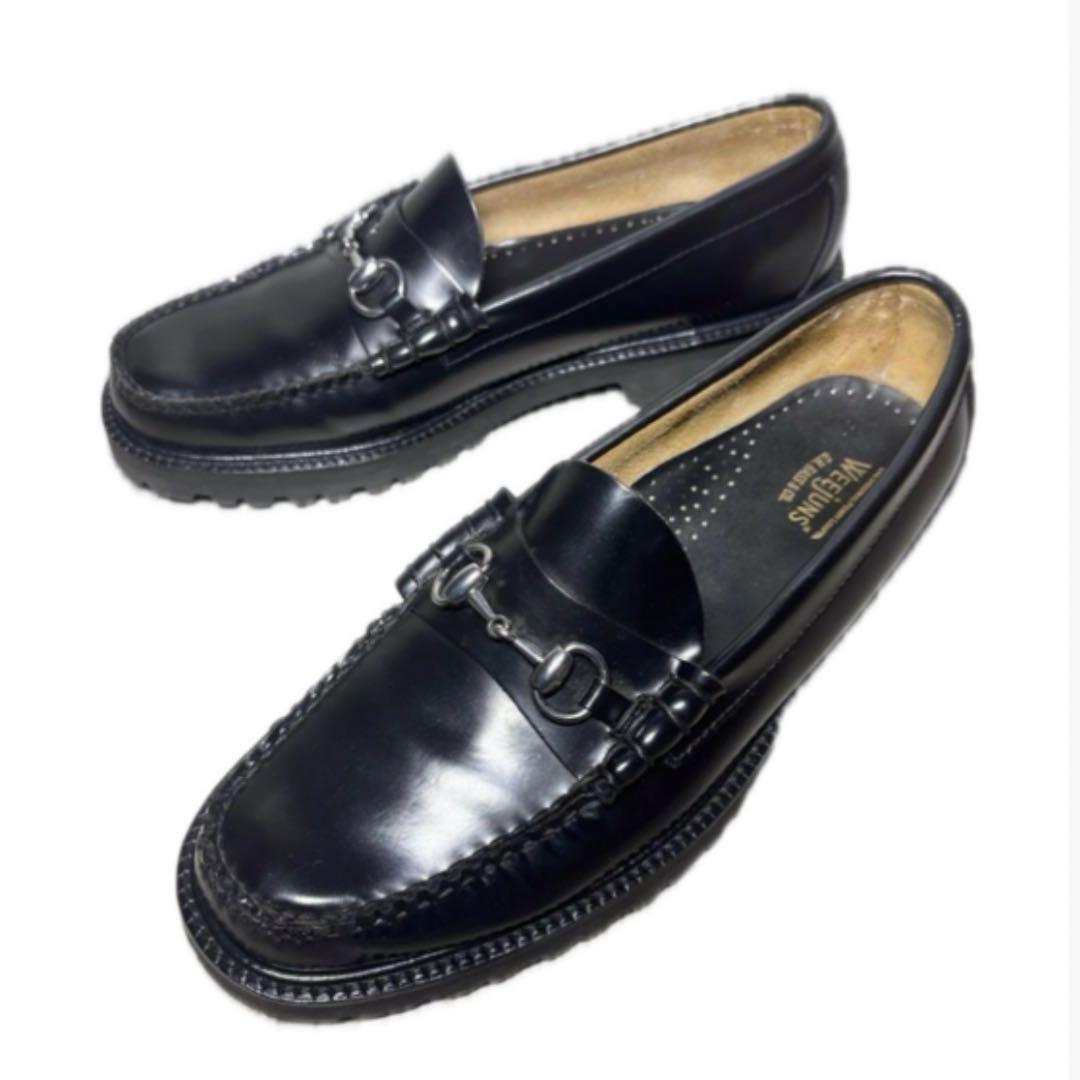 極美品 ジーエイチバス リンカーン 27.5 厚底 ビットローファー 本革