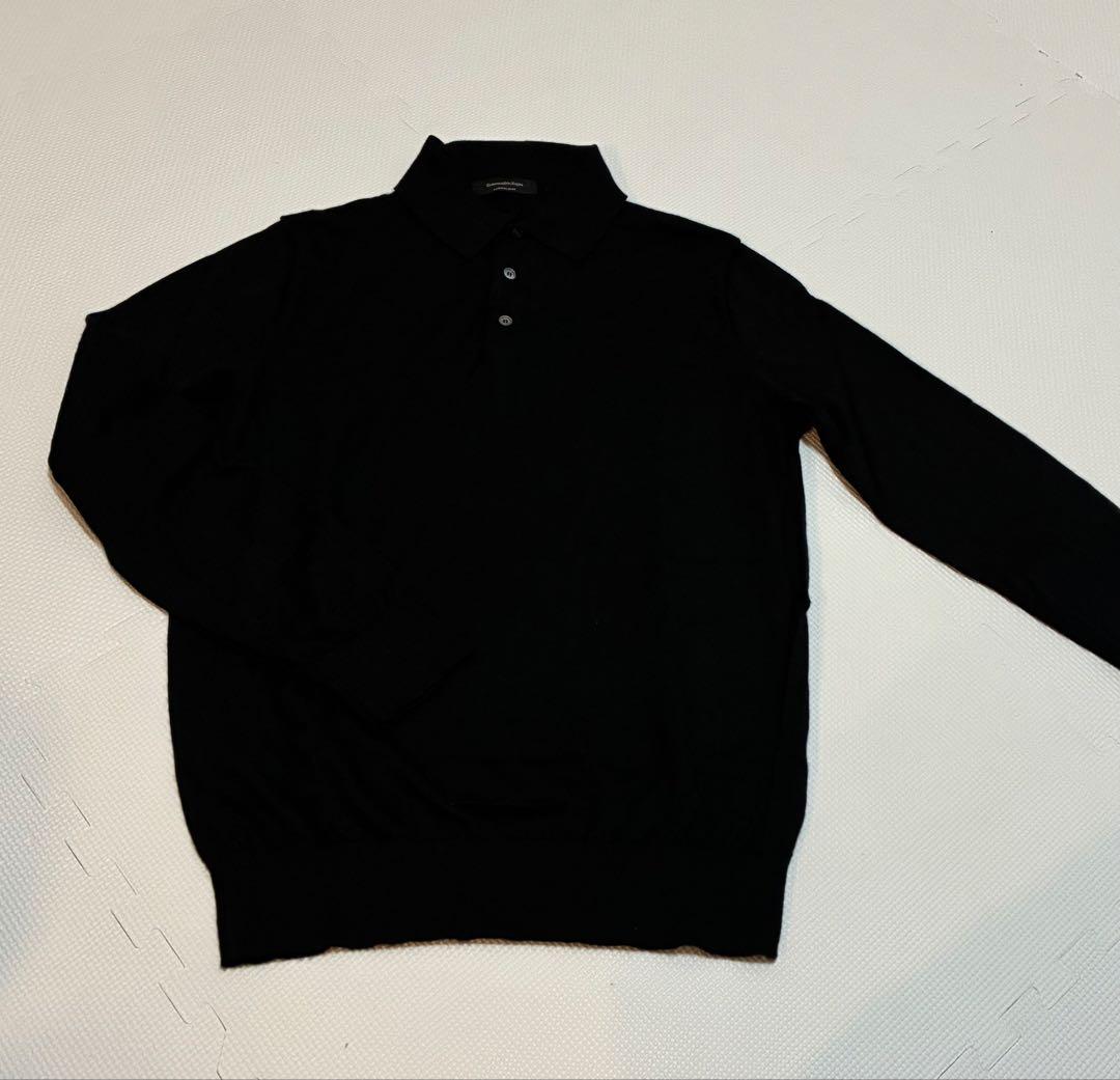 エルメネジルドゼニア　カシミヤニット黒 美品 Ermenegildo Zegna エルメネジルドゼニア CASHSETA LIGHT