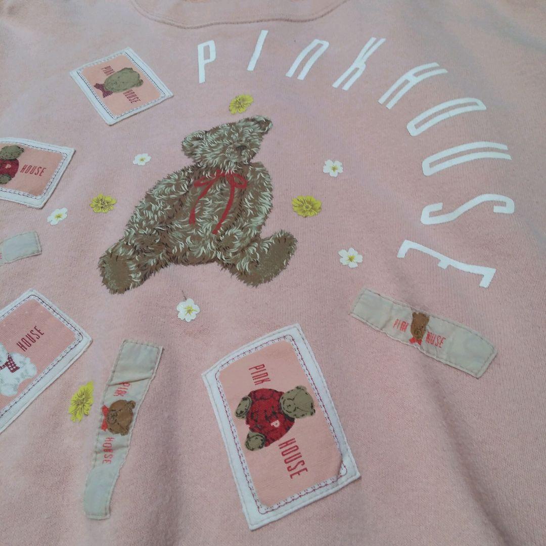ピンクハウス】レトロ トレーナー 前後ワッペン 可愛いクマさん L