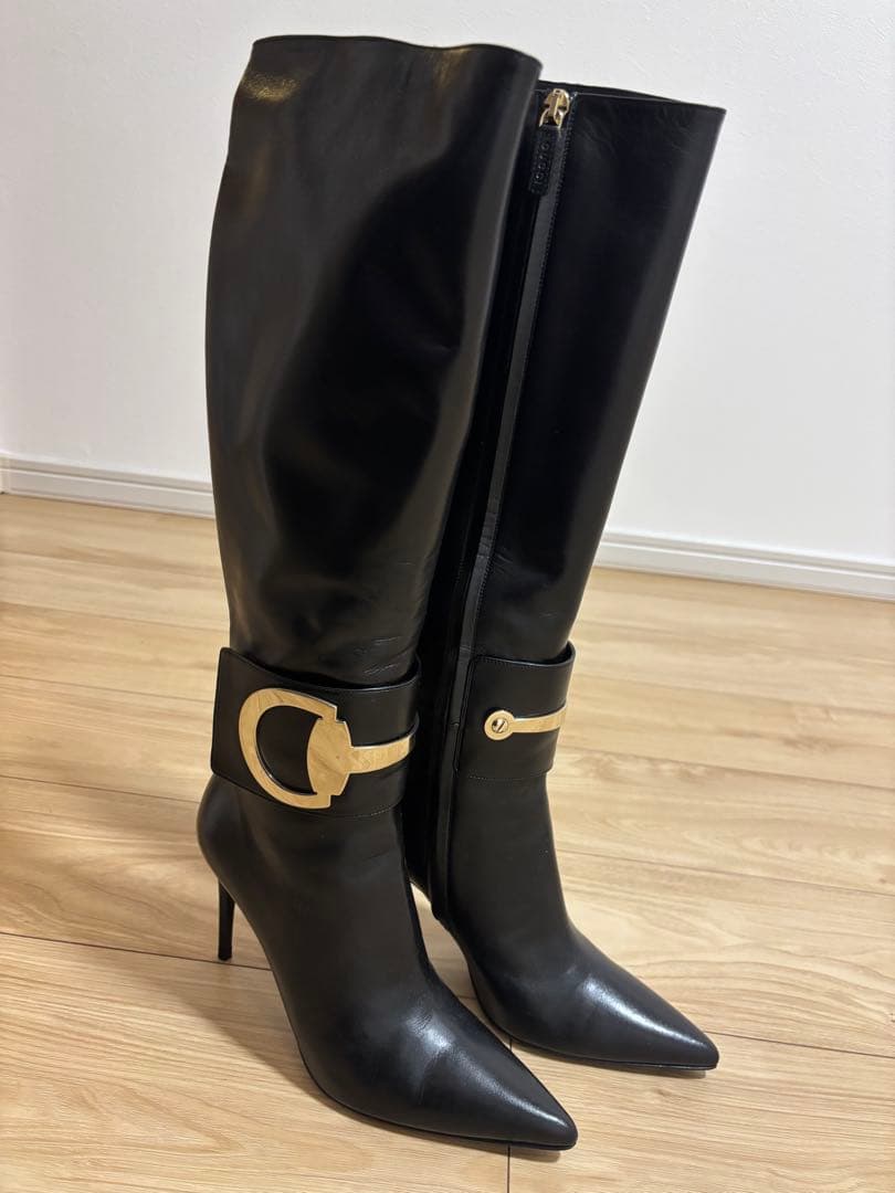 【美品】GUCCIブラックロングブーツ 美品 GUCCIロングブーツ 黒37 23.5cm/23cm - メルカリ