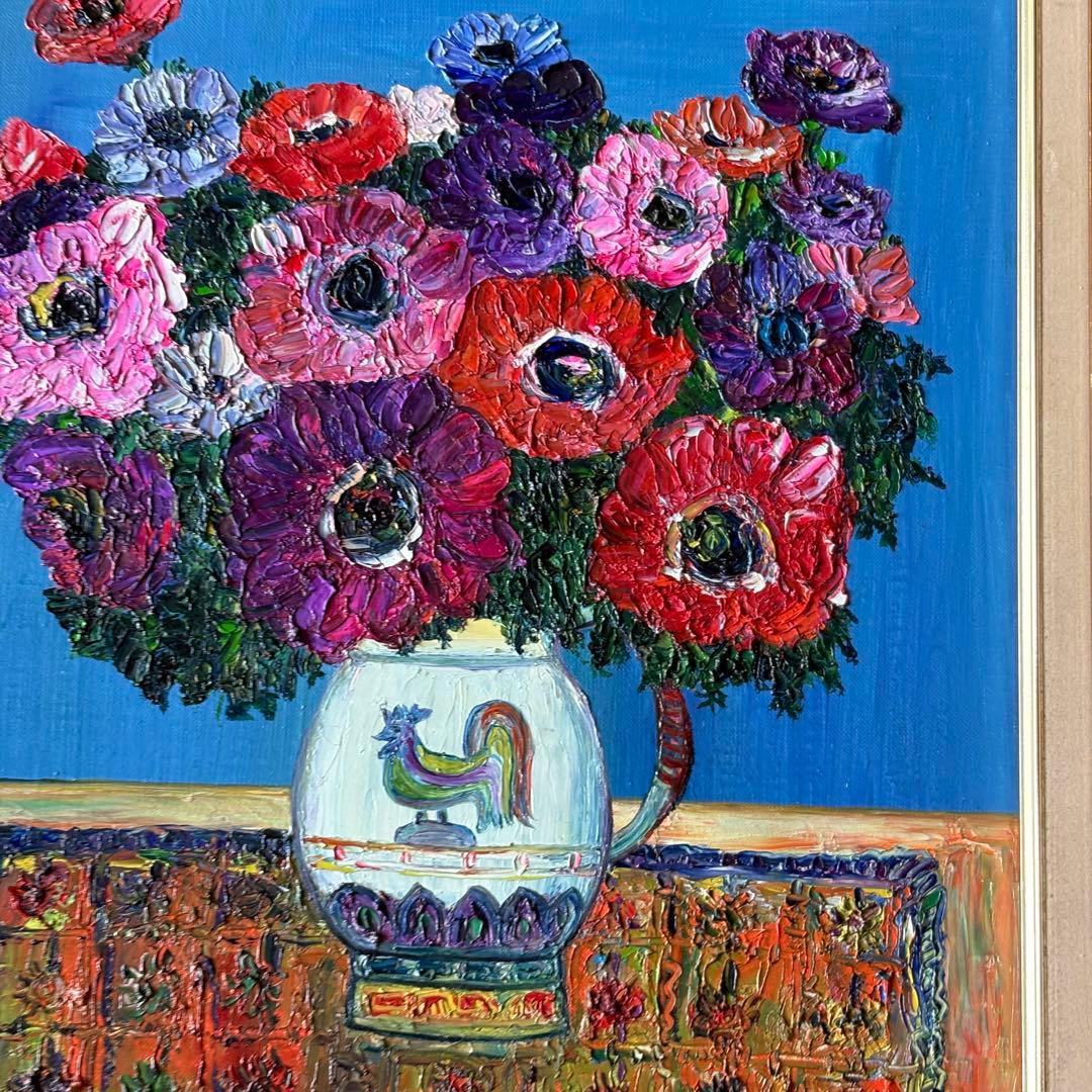 絵画 K.TAKAISHI 高石国夫 油絵 油彩 花 花瓶 静物画 洋画 C - メルカリ
