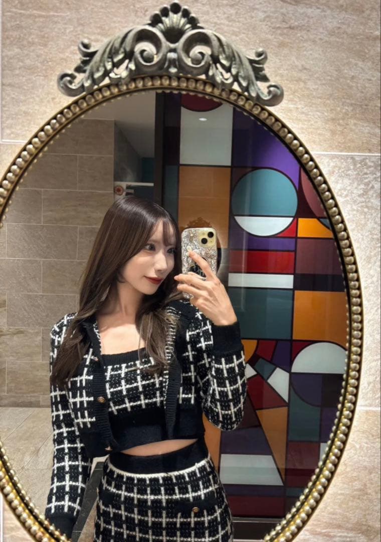 Kerry ツイードチェックニットセットアップ ワンピース A1586800777