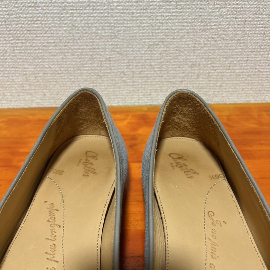 ❀美品 シャテル グレー タッセルローファー 23.5cm 36.5 ゴールド