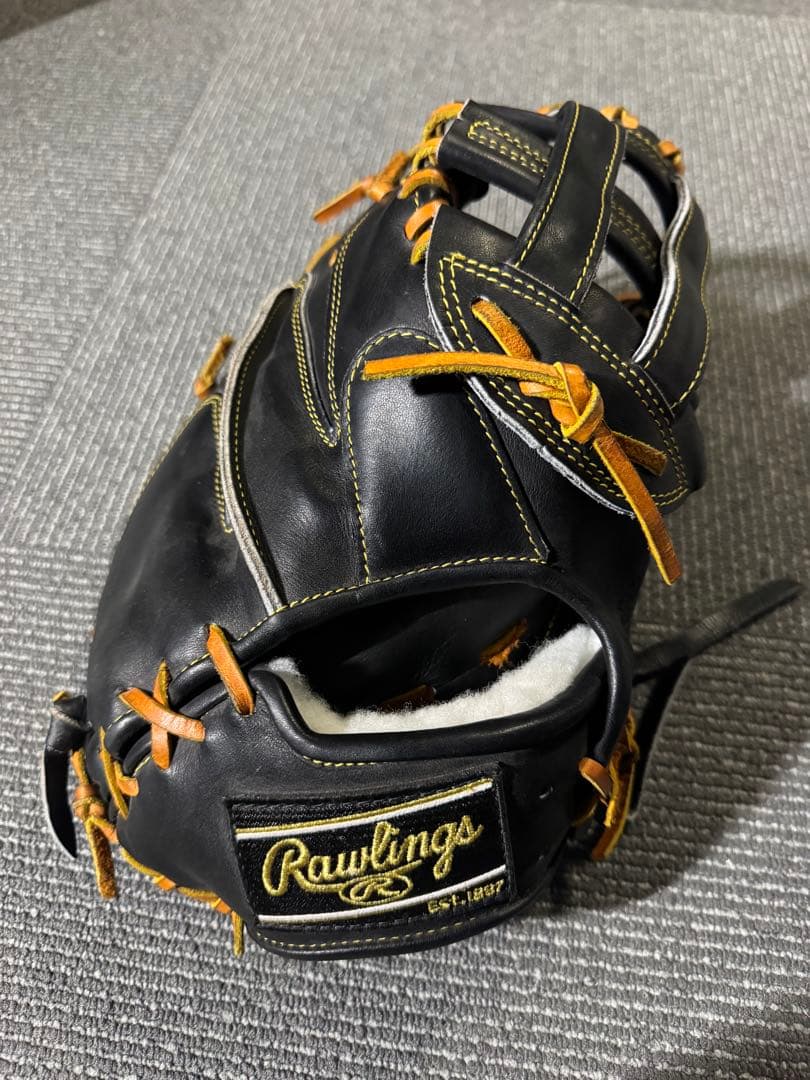 Rawlings 硬式野球グローブ 黒/オレンジ ローリングス（Rawlings）（メンズ）硬式用グラブ 外野手用 野球