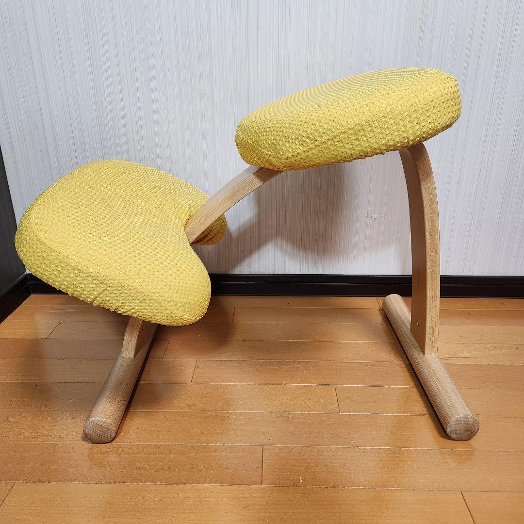 感動美品】Balans EASY バランスチェア イージー イエローカバー付き