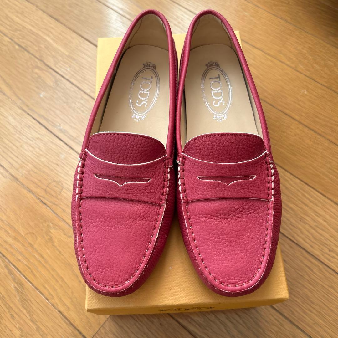 4*7様 TOD'S GOMMINI ローファー 38.5 TOD'S Gommino leather-trimmed suede loafers | NET-A-PORTER