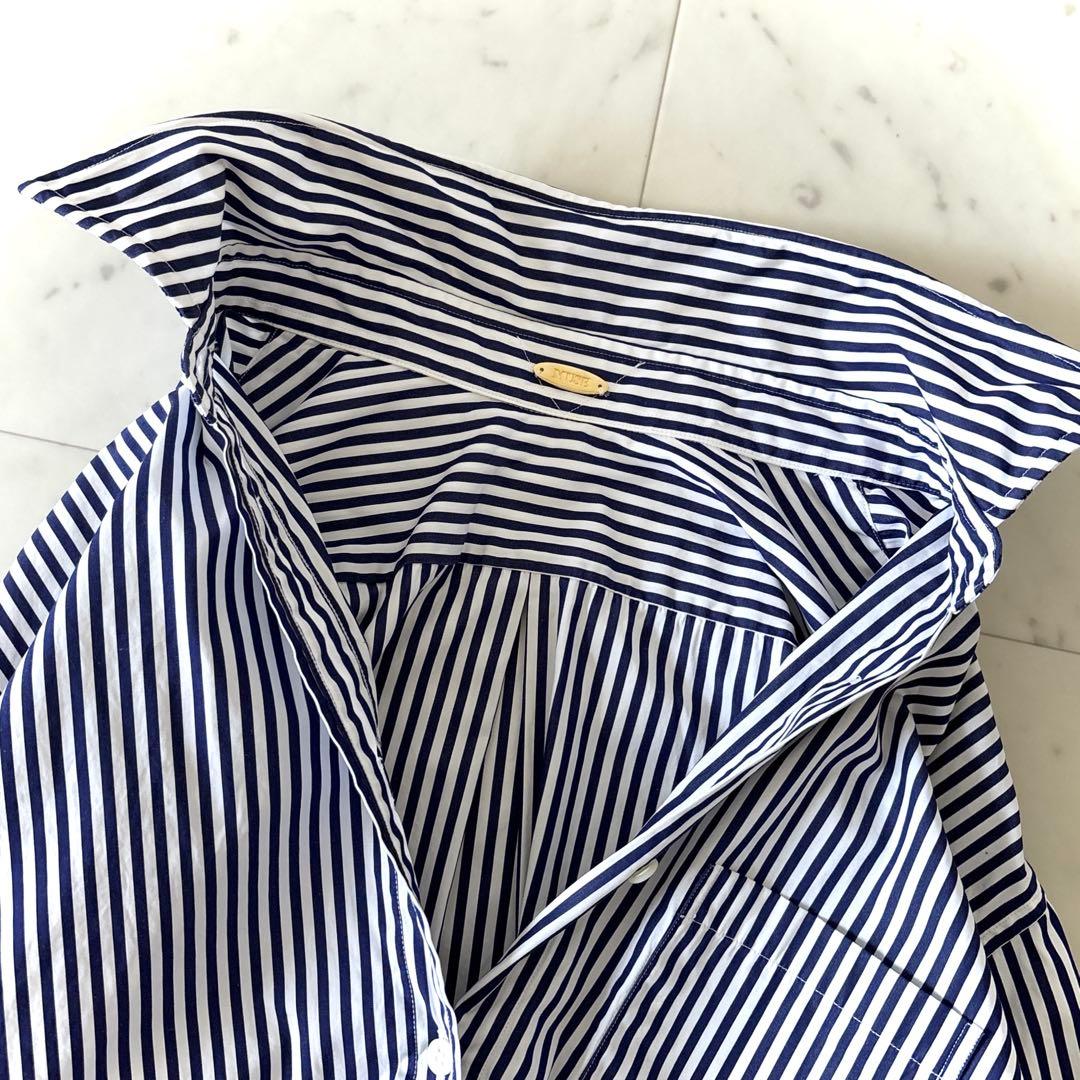美品 ミューズドゥ ドゥーズィエムクラス コットン ストライプシャツ