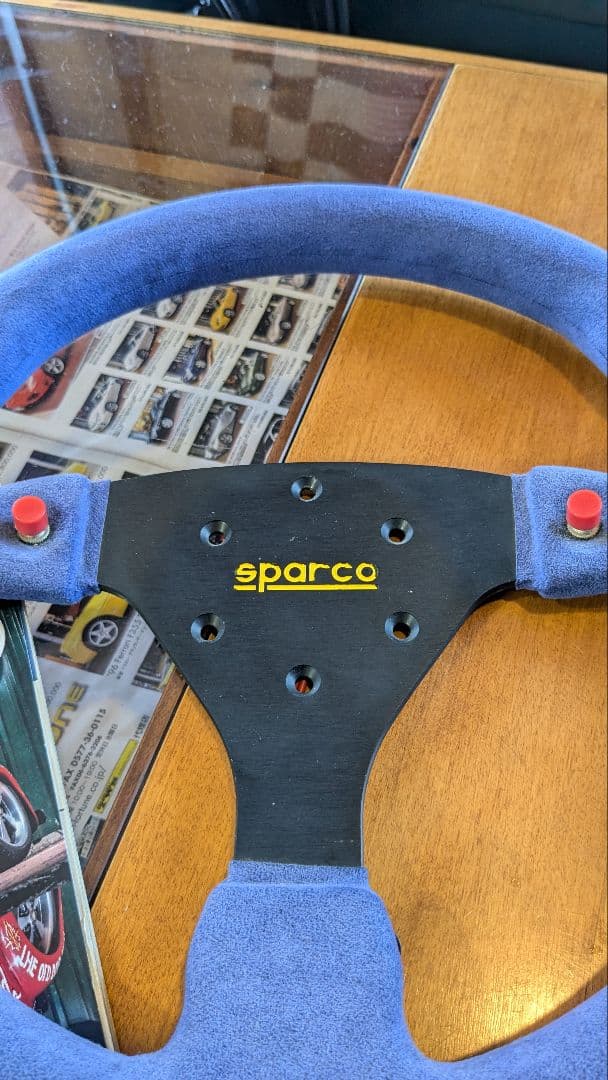 6112 正規品 sparco スパルコ ブルースウェード＆ホーンボタン