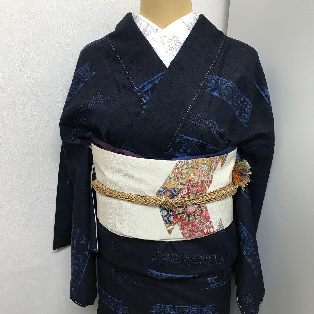 正絹 本場結城紬 藍染め お着物 未使用 - メルカリ