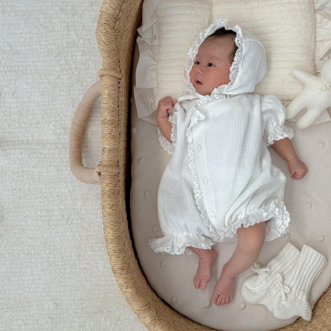 美品】ciel de bébé退院着&ボンネットセット ベビー服 ベビードレス