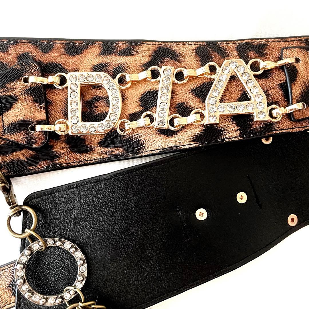 新品d.i.aムーンバックルベルト レオパード/ダイヤ ダイア平成ギャル