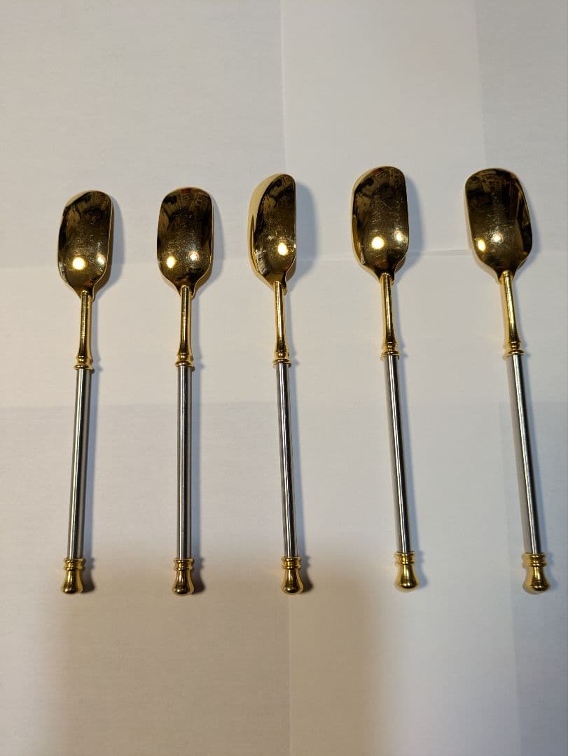 ごとうたかひろ様へb502、シルバー ゴールド 洋白 キャビアスプーン 5本