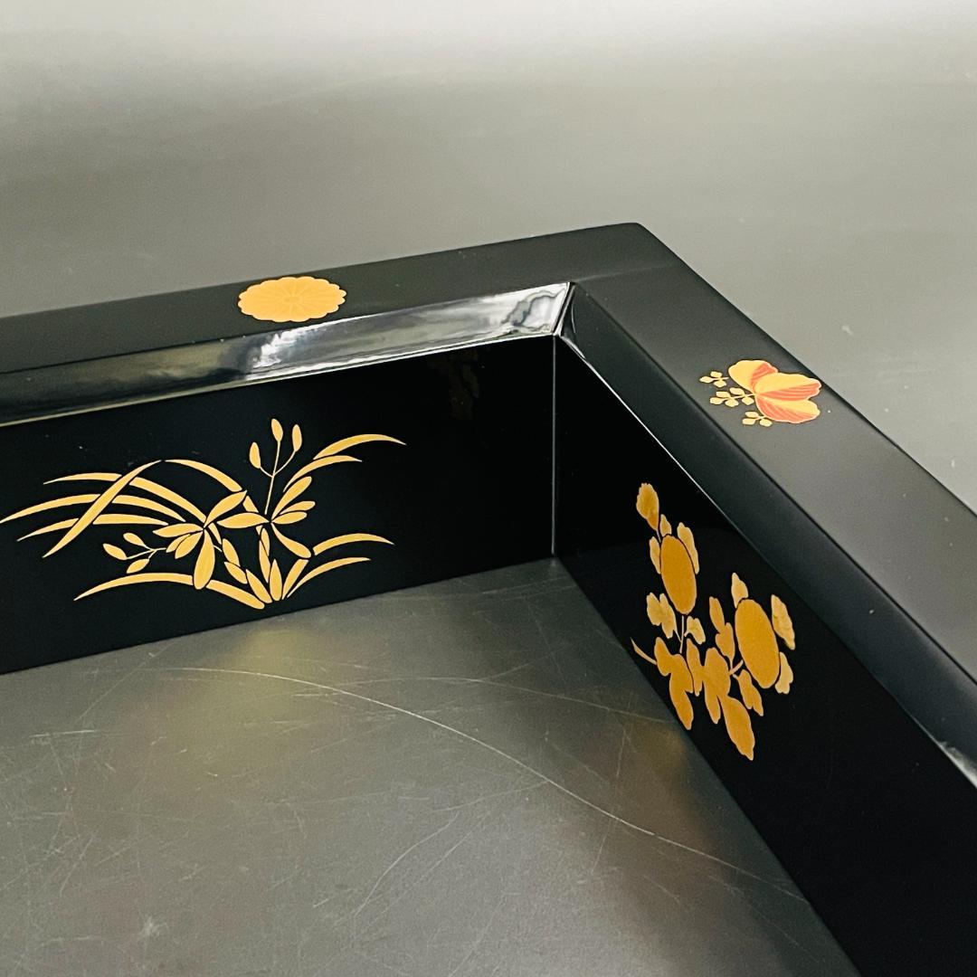 未使用保管品】高台寺蒔絵 四君子文 黒塗 炉縁 茶道具 箱付き - メルカリ