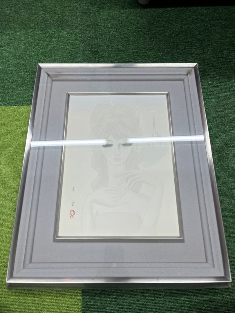 真作 東郷青児 絵画 水彩 直筆 額縁 鑑定書 - メルカリ