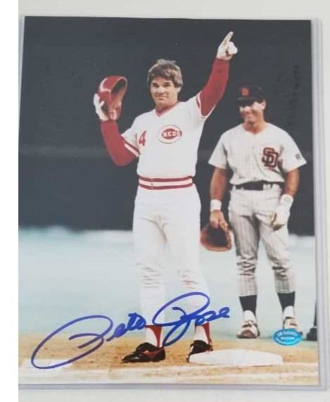 ピート・ローズ選手、直筆サイン入り、フォトグラフ、証明書付き。 Yahoo!オークション -「ピートローズ サイン」の落札相場・落札価格