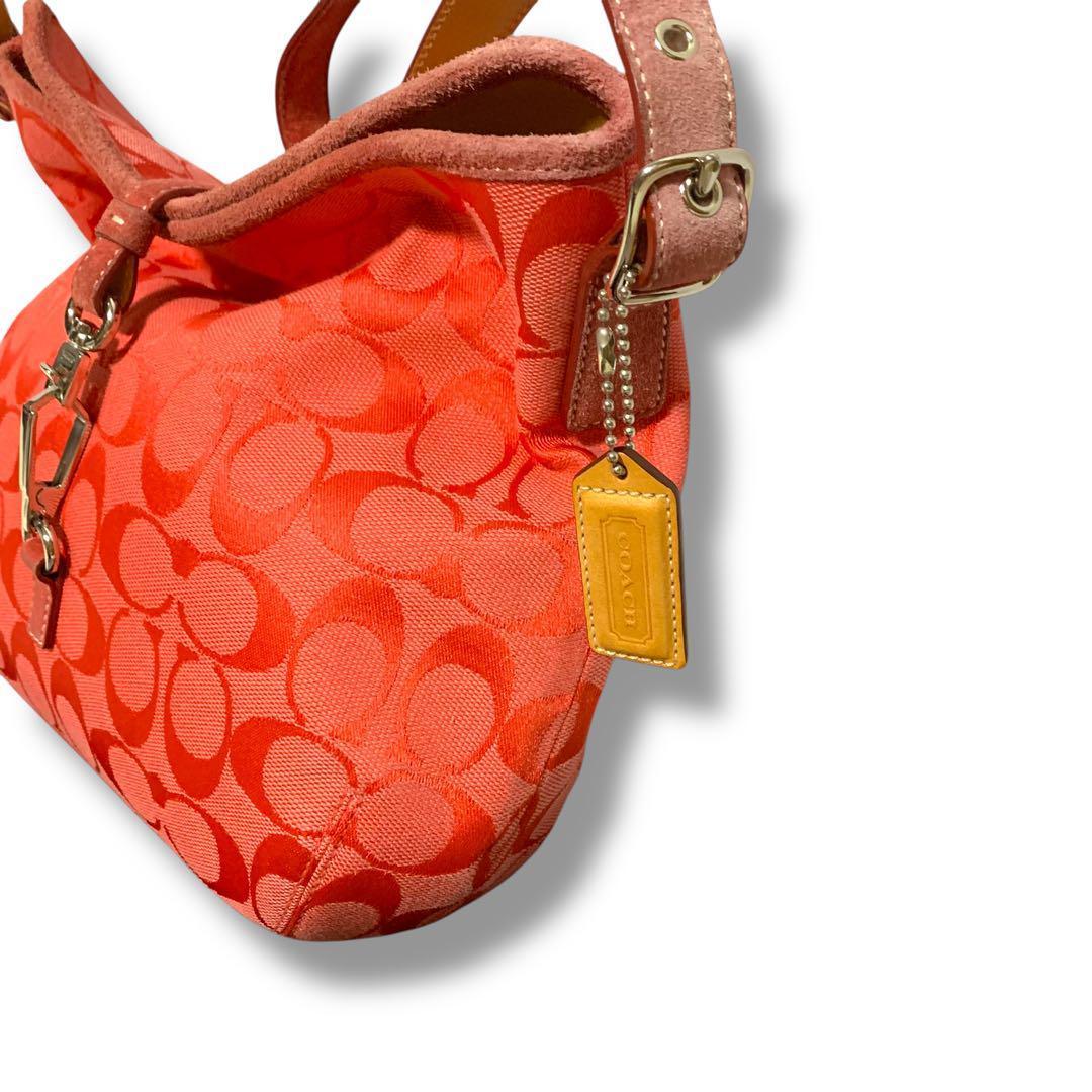 希少 COACH コーチ 6845 ピンク ワンショルダーバッグ シグネチャー