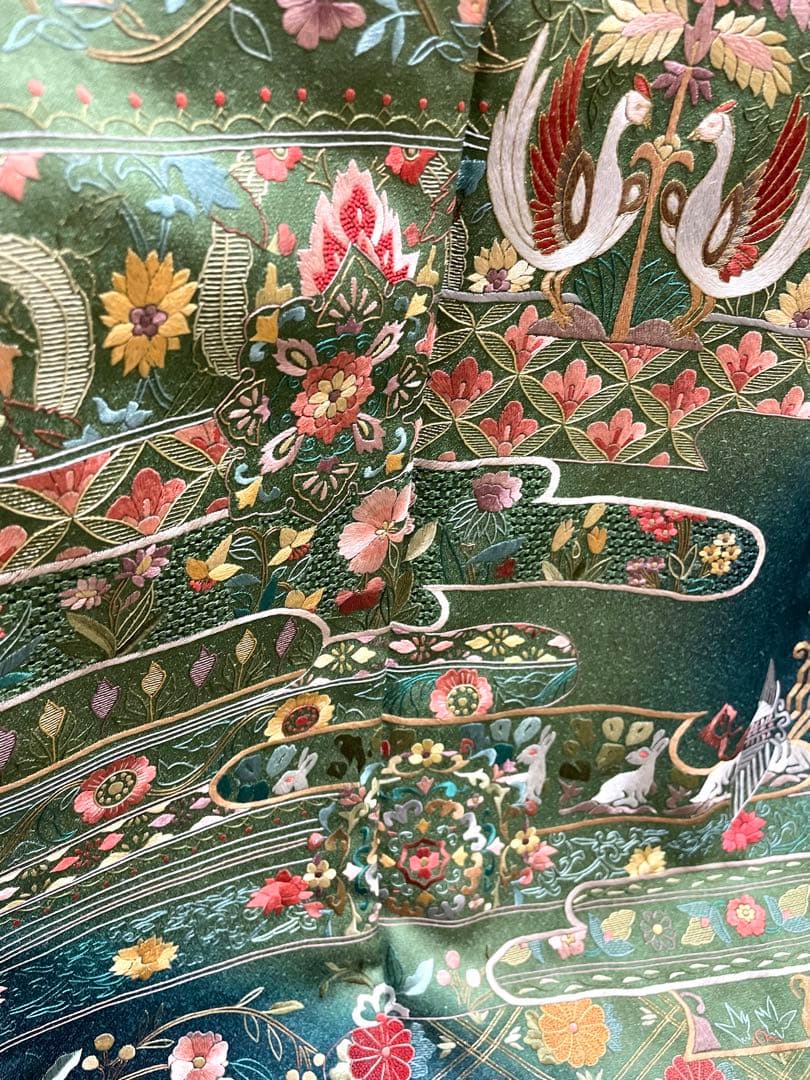 総刺繍 金通し 褐返色 訪問着 紋なし - メルカリ