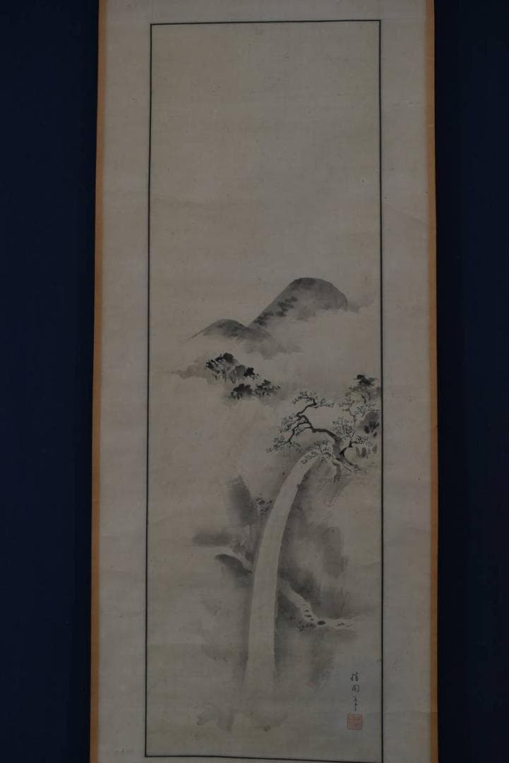 模写】橋本雅邦/号、勝園/日光山裏見滝図/掛軸/名家伝来/AA-174 - メルカリ