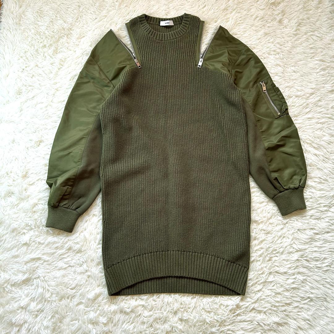 極美品】DIESEL 2way 肩ジップ MA-1ドッキングニットワンピ - メルカリ