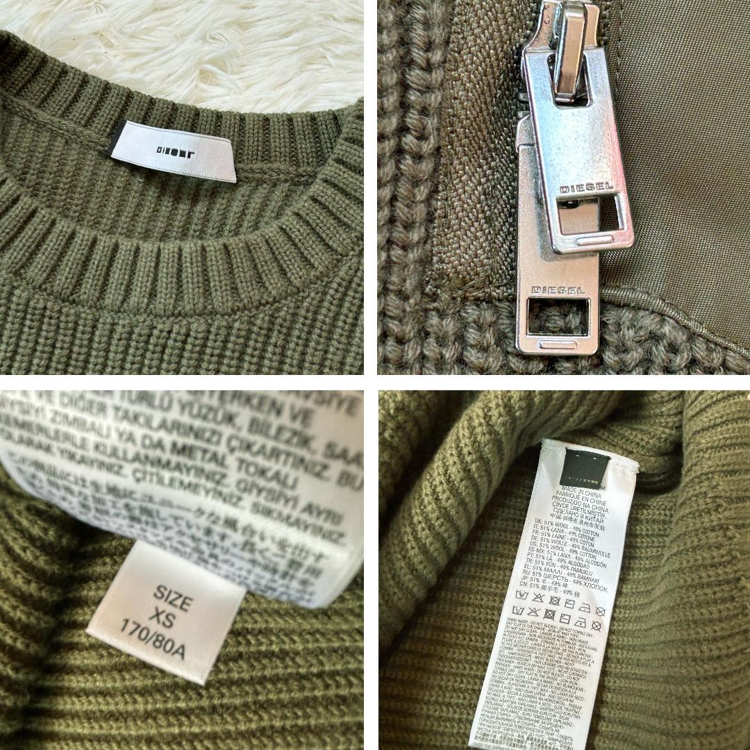 極美品】DIESEL 2way 肩ジップ MA-1ドッキングニットワンピ - メルカリ