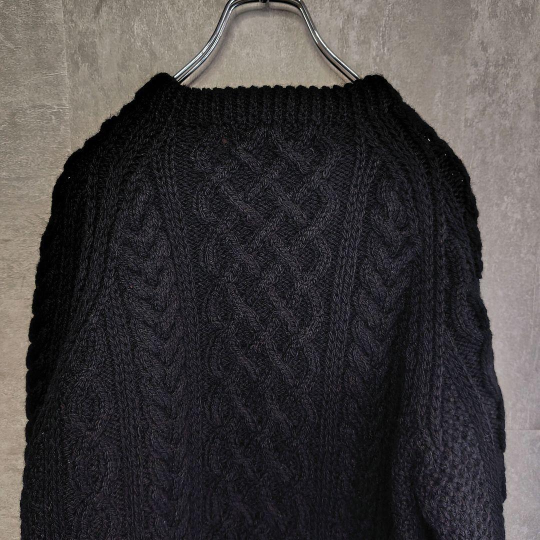 極美品 インバーアラン 1A ウール クルーネック アラン ニット
