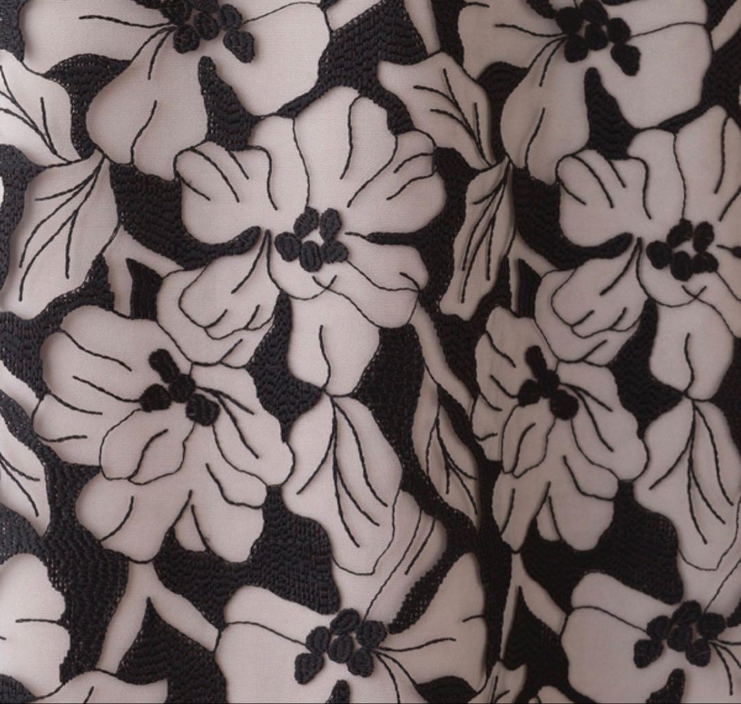 47300円 ローズティアラ人気ピンク42 チュール刺繍ワンピース 新品タグ