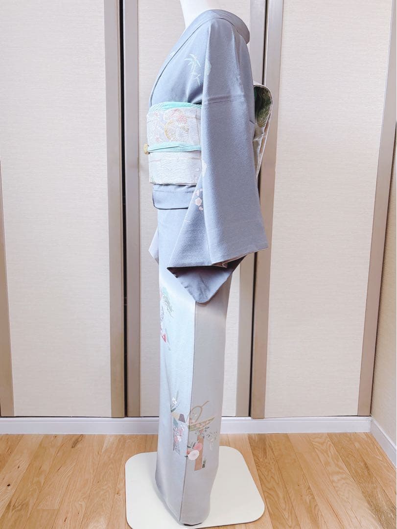 美品 田村哲彦 訪問着 フルセット 裄68 本加賀友禅 卒業式 入学式 M S