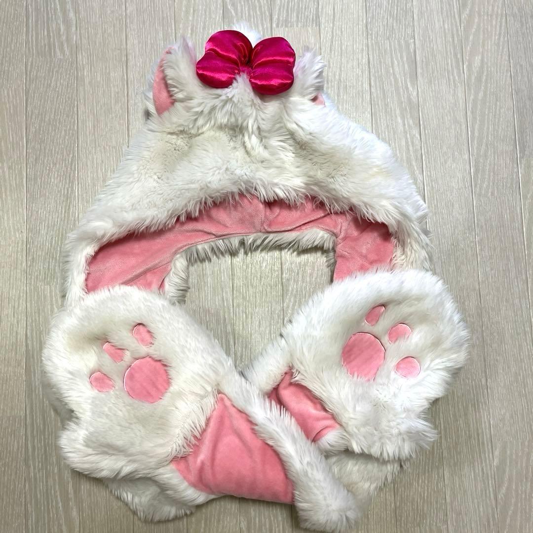 ディズニー マリーちゃん ファンキャップ マリー マフラー ディズニーマリーちゃん⭐︎マフラー⭐︎ファンキャップ⭐︎廃盤レア