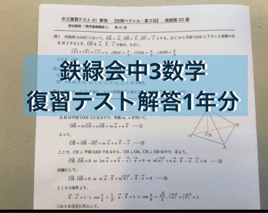 鉄緑会中3 数学復習テスト解答1年分 - メルカリ