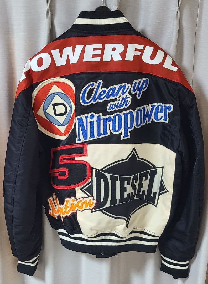 ☆DIESEL 多色ロゴ~ワッペン刺繍 スタジャン 『サイズS』 ☆ほぼ未使用