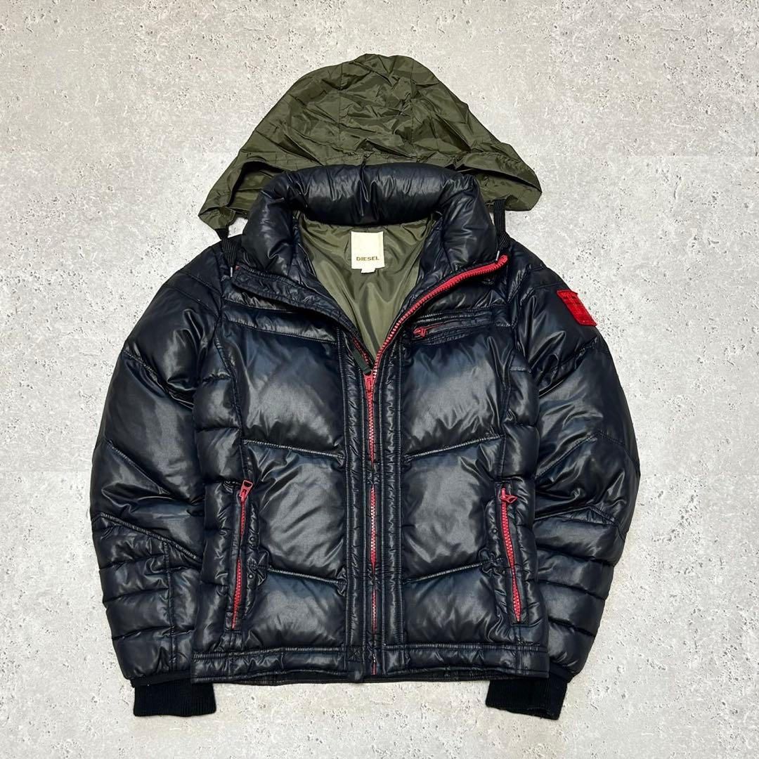 DIESEL Y2K テック ダウンジャケット 00s 赤ジップ 肉厚 - メルカリ