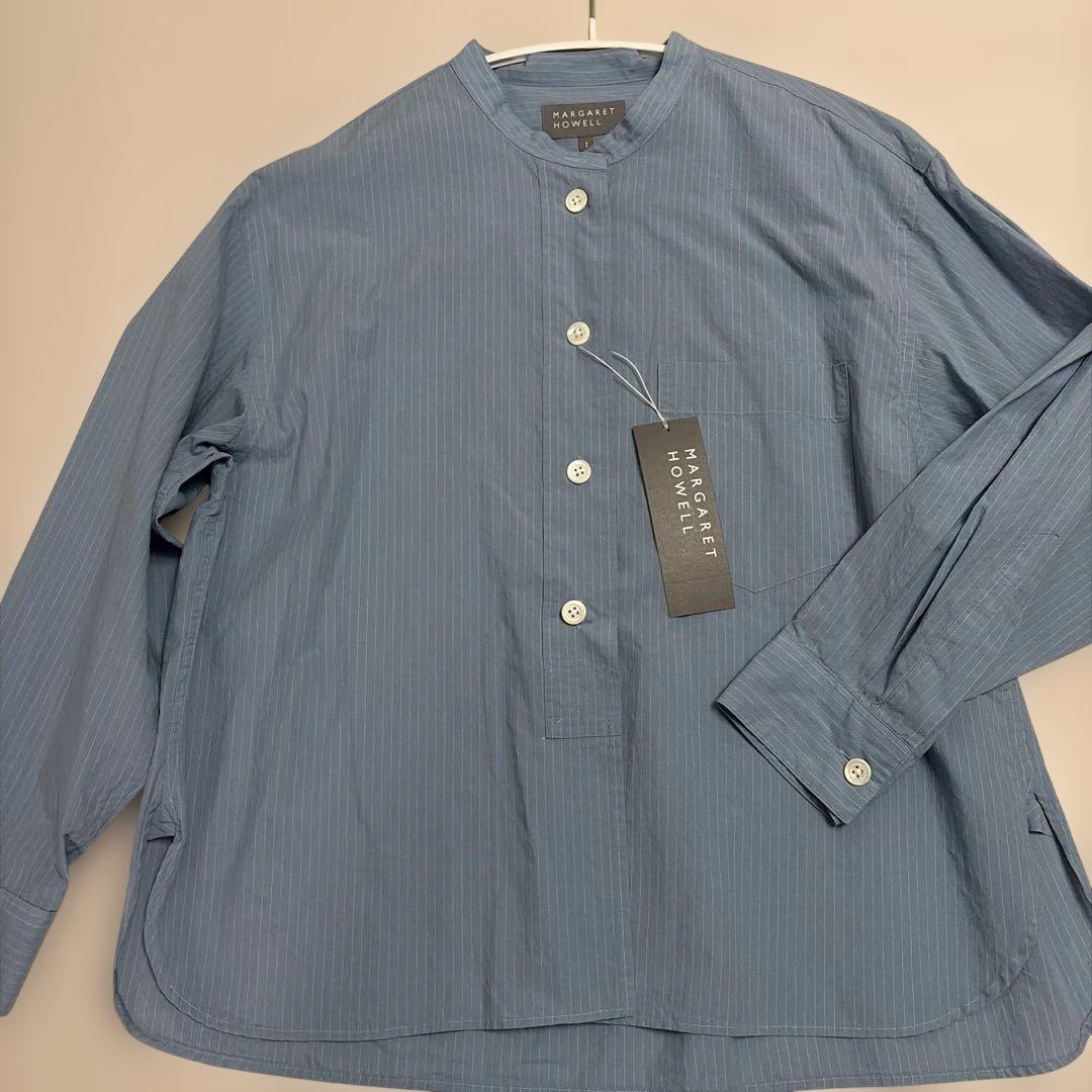 新品 2025 マーガレットハウエル ストライプシャツ 1