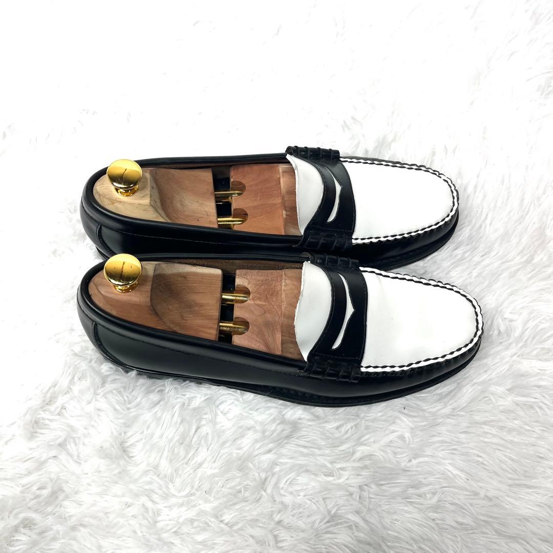 【美品】 G.H.BASS コンビローファー 27.5cm バイカラー 白黒