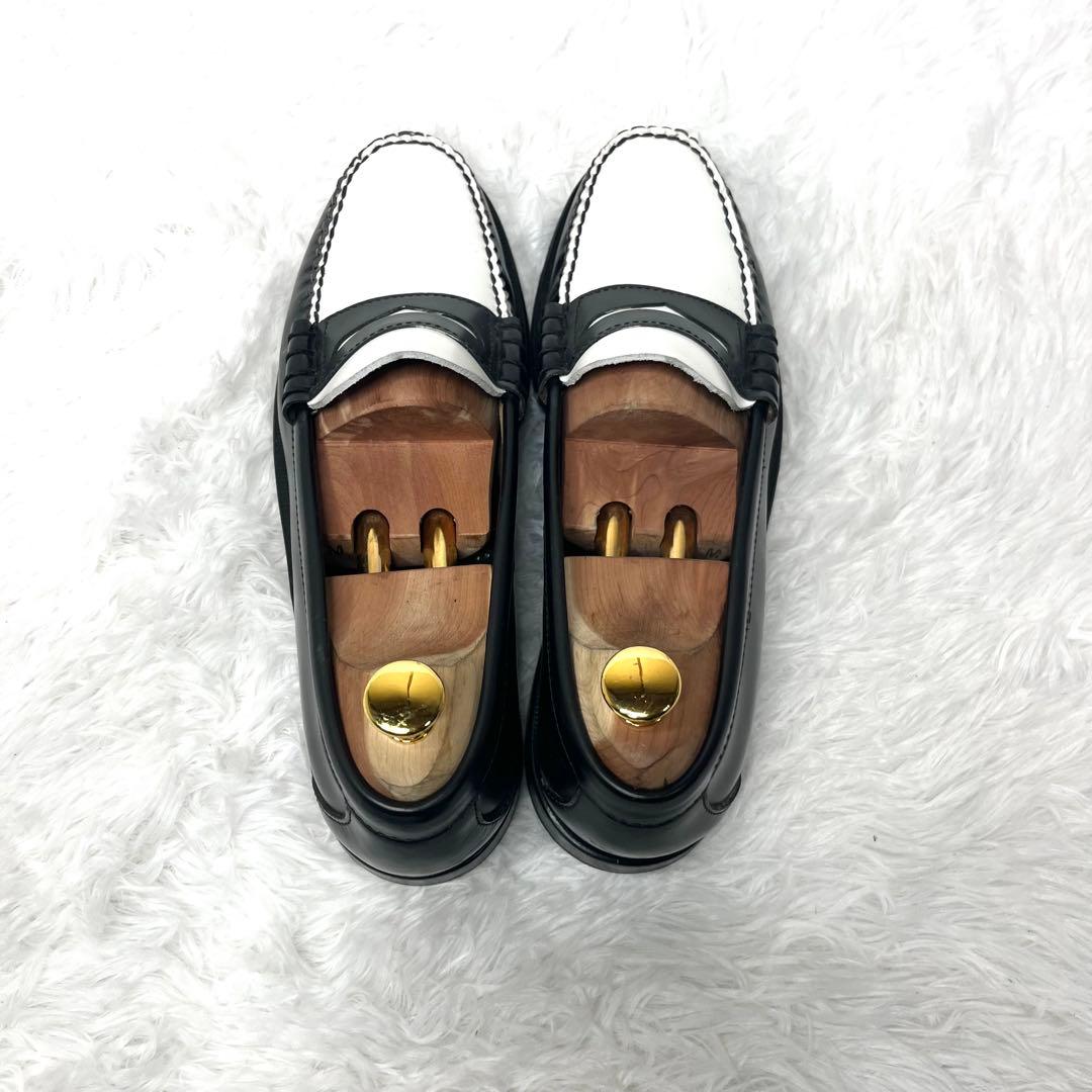 【美品】 G.H.BASS コンビローファー 27.5cm バイカラー 白黒