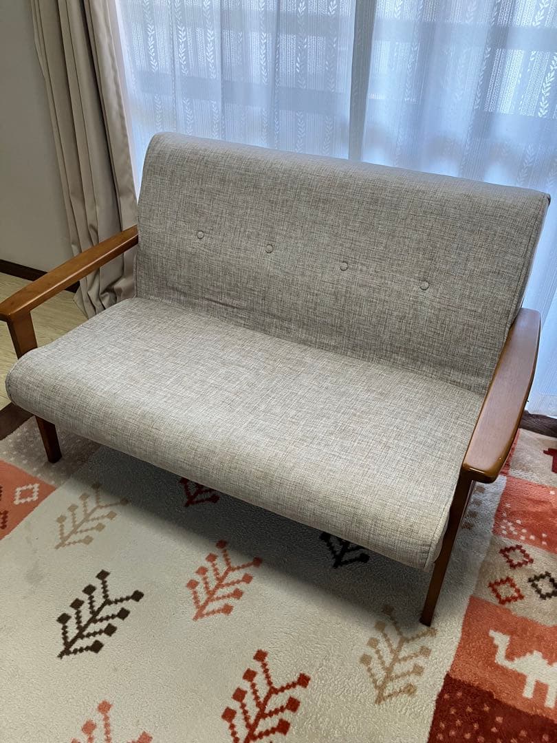 ビーカンパニー-グレー 布地 2人掛けソファ 二人掛け ダイニングソファ｜B-COMPANY公式オンラインショップ