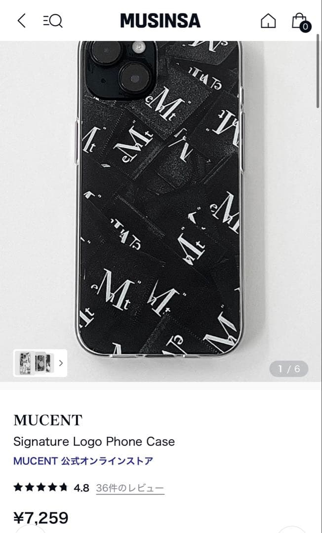 MUCENT スマホケース MUSINSA スマホ ケース iPhone - メルカリ