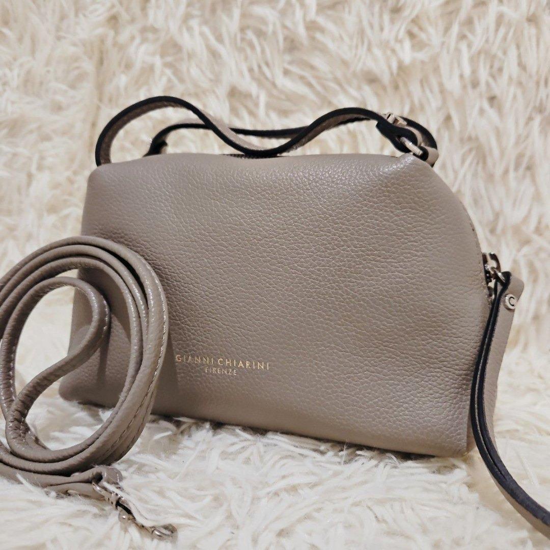 美品 ジャンニキャリーニ アリファS 2way ショルダーバッグ グレージュ