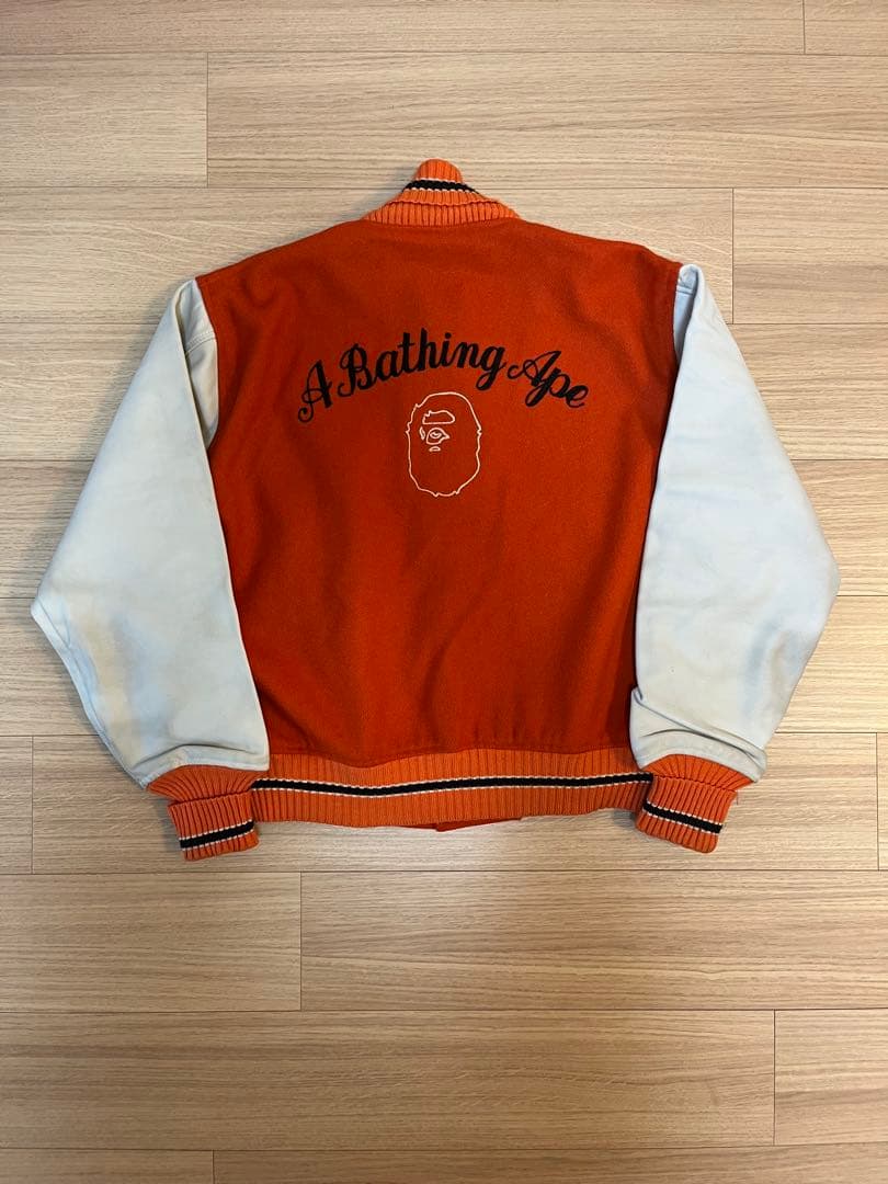 96&97年秋冬発売 アベイシングエイプ 2ndスタジャン オレンジ Lサイズ