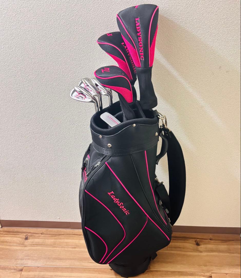 極美品】 LADY SONICレディース ゴルフクラブセット キャディバッグ付