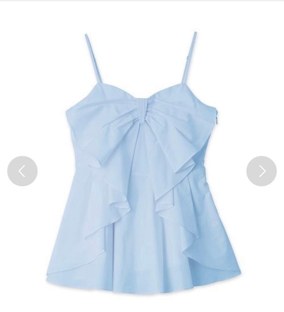 snidel リボンディティールブラウス ライトブルー スナイデル SNIDEL（スナイデル）の「リボンディティールブラウス（シャツ