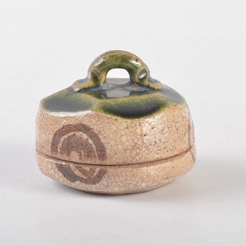 茶道具 織部焼 はじき織部 香合 極め箱 V R5258 - メルカリ