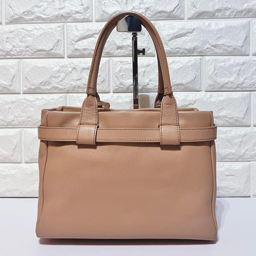 限定色 美品】土屋鞄 レザー ハンドバッグ ミニトート キャメル